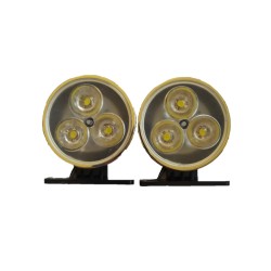 Lumini de zi, daytime running lights, DRL, daylights, proiectoare cu led, 3 led, culoare argintie, set de 2 bucati